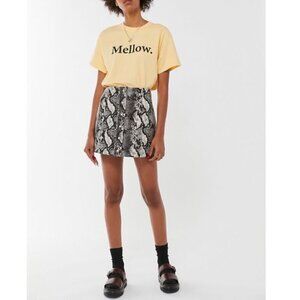 NWT UO Siren Snake Print Button-Front Mini Skirt Medium